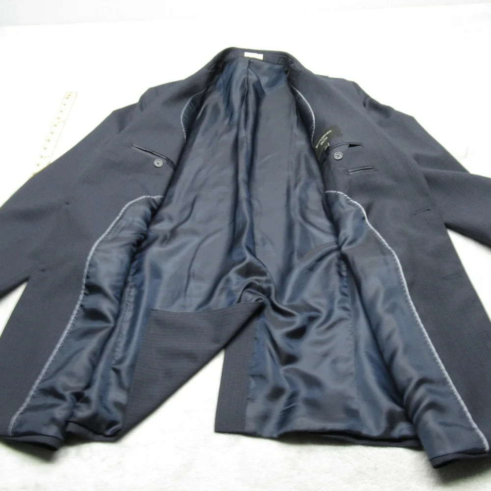 Banana Republic Wool Blazer Mens 44 Long Blue Pinstripe Classic Fit 2‎ Button